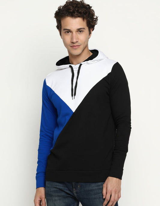 Color Block Full Sleeves Hooded T-Shirt - DARK JINN