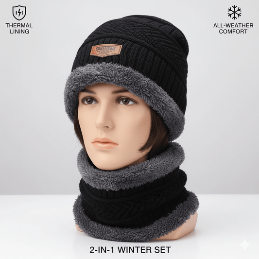 Winter non - stop action - Woolen Cap Set - DARK JINN