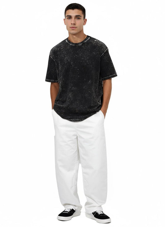 Acid Washed Oversized "Black" T-Shirt - DARK JINN