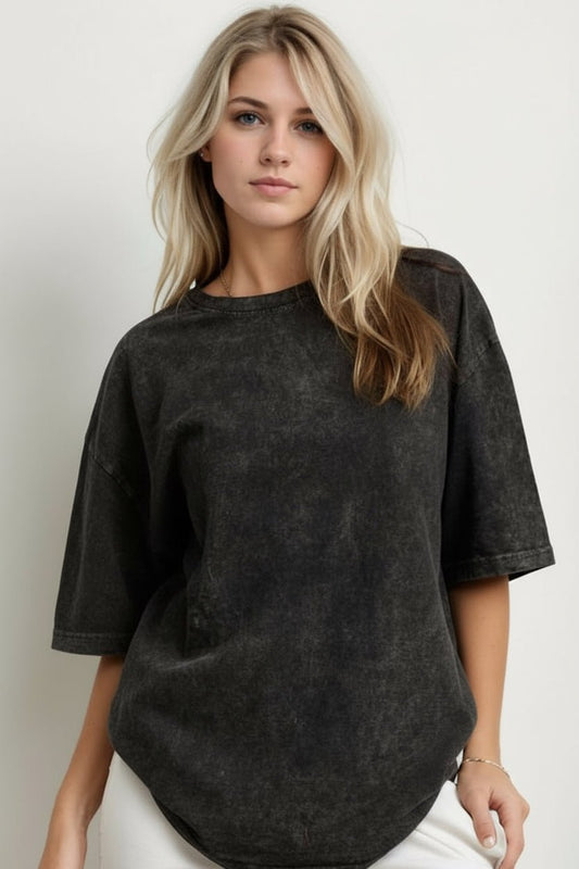Acid Washed Oversized "Black" T-Shirt - DARK JINN
