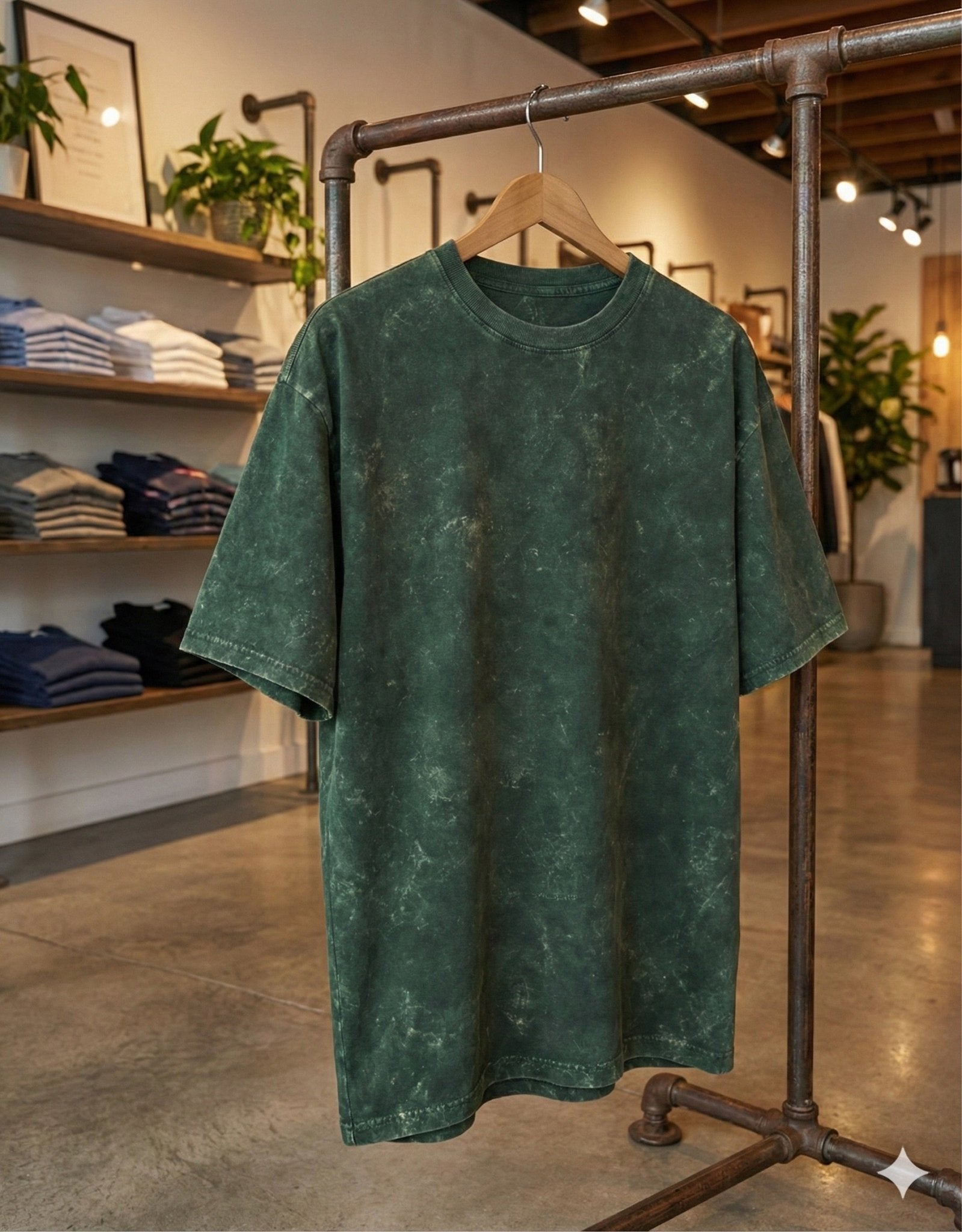 Acid Washed Oversized "Bottle Green" T-Shirt - DARK JINN