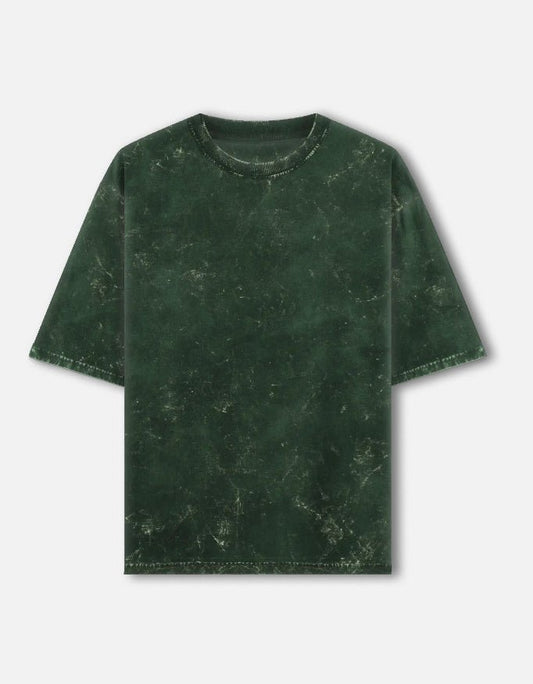 Acid Washed Oversized "Bottle Green" T-Shirt - DARK JINN