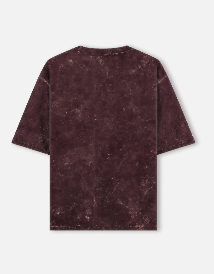 Acid Washed Oversized "Maroon" T-Shirt - DARK JINN