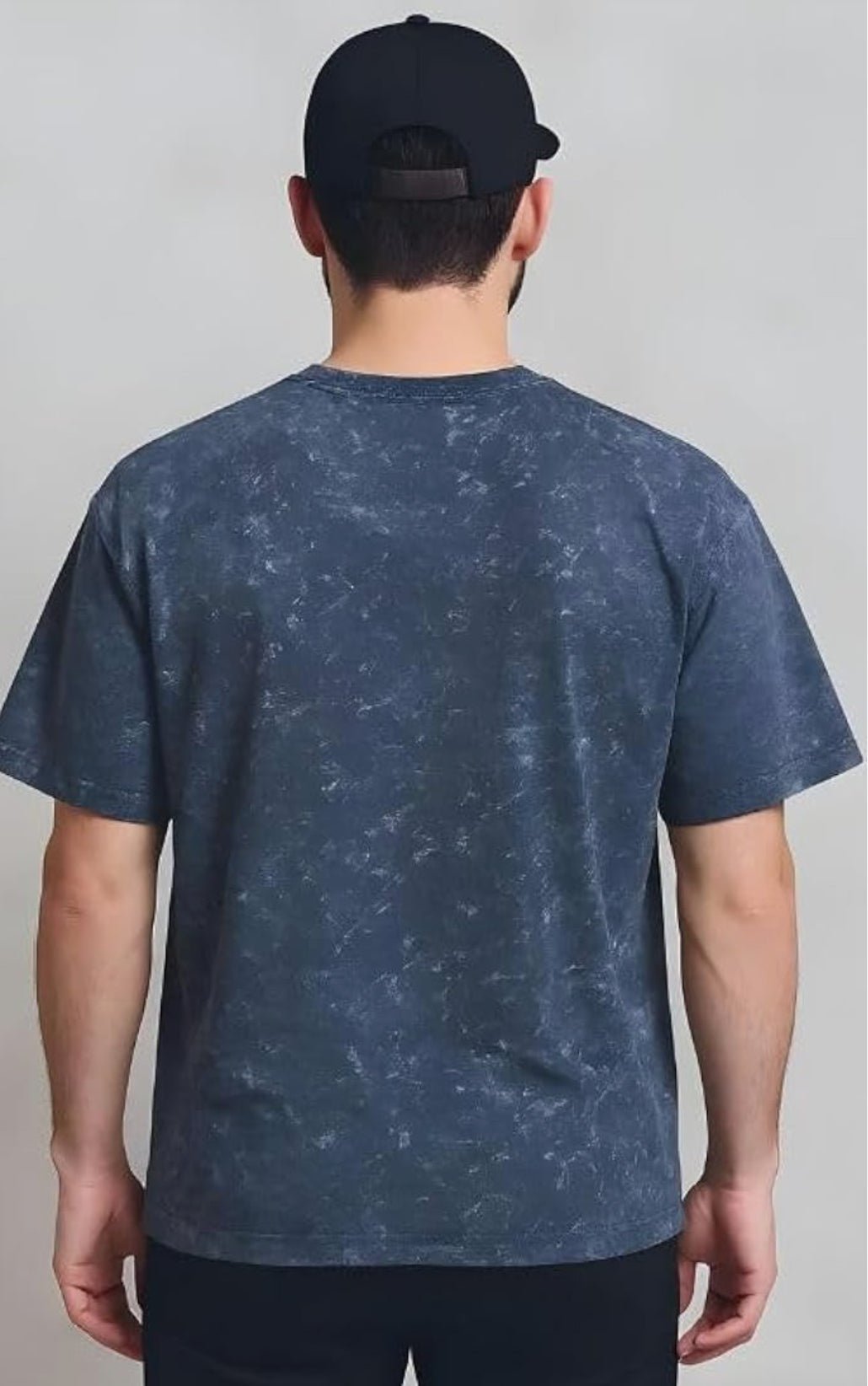 Acid Washed Oversized "Navy Blue" T-Shirt - DARK JINN