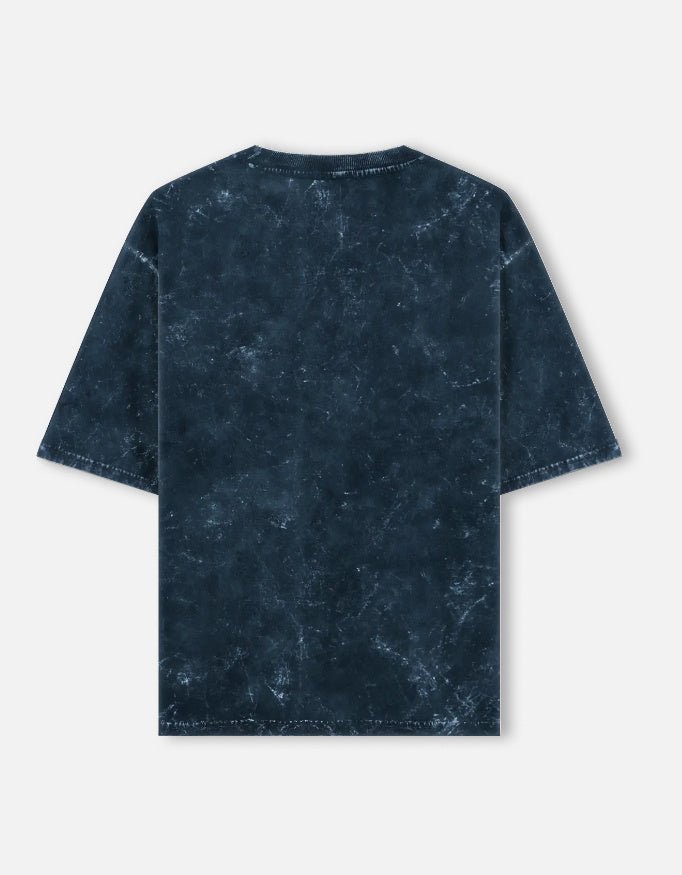 Acid Washed Oversized "Navy Blue" T-Shirt - DARK JINN