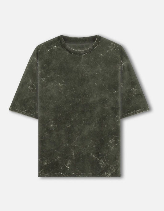 Acid Washed Oversized "Olive Green" T-Shirt - DARK JINN