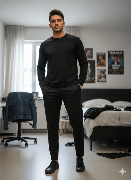 Co - Ord Set for Men - BLACK - DARK JINN