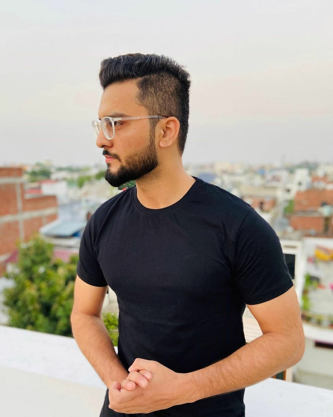 Round Neck Black Plain T-Shirt