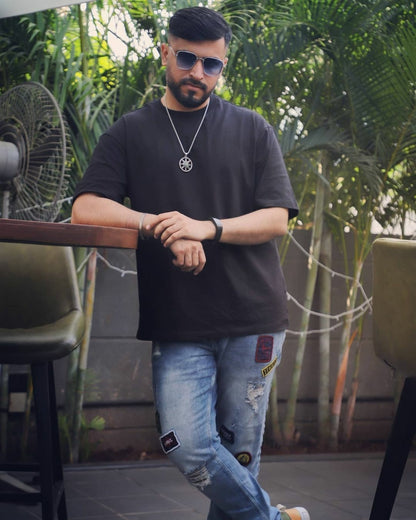 Round Neck Black Plain T-Shirt