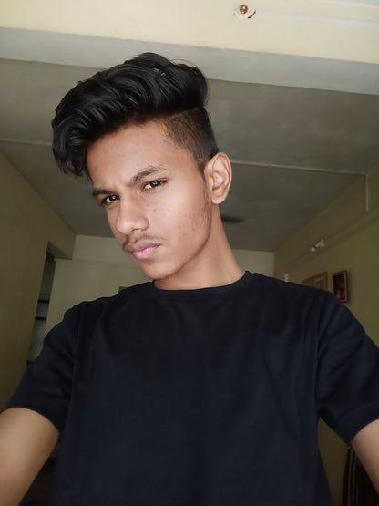 Round Neck Black Plain T-Shirt