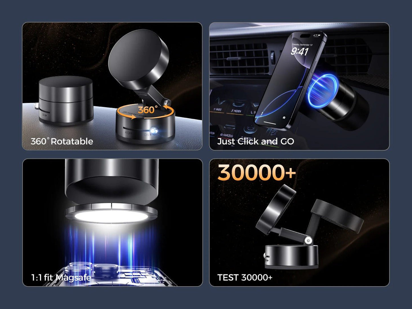 The Ultra - Portable N52 Vacuum Magnetic Phone Bracket - DARK JINN