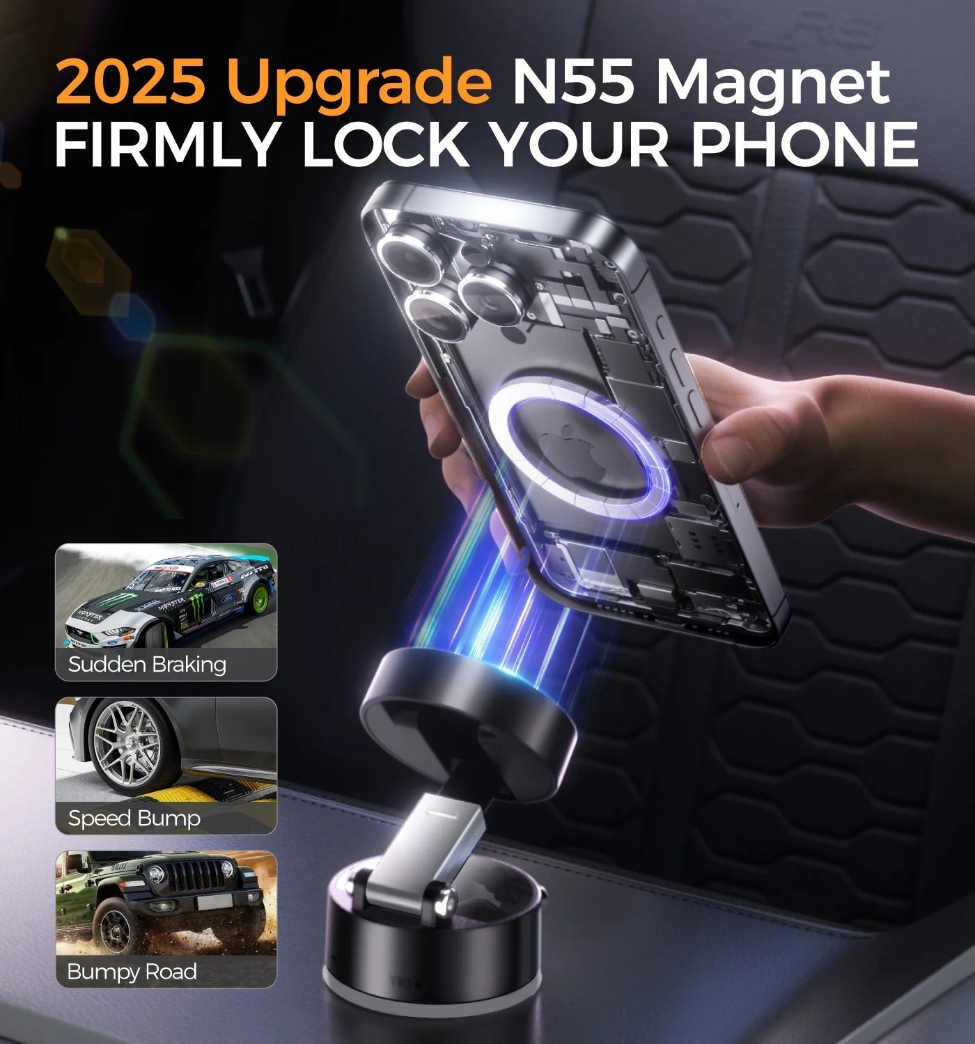 The Ultra - Portable N52 Vacuum Magnetic Phone Bracket - DARK JINN